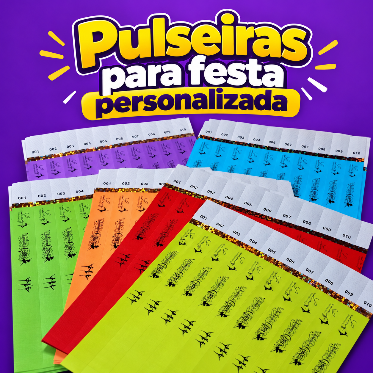 300 Pulseiras de Identificação para eventos