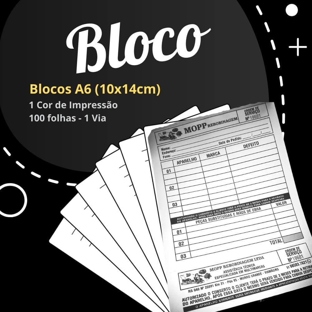 08 Blocos - Tamanho 10x14cm