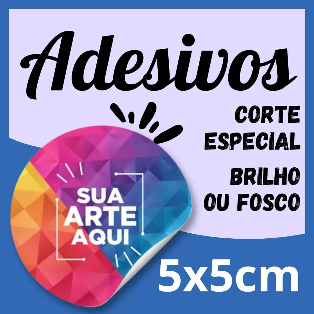300 Adesivos 5x5cm - Vinil