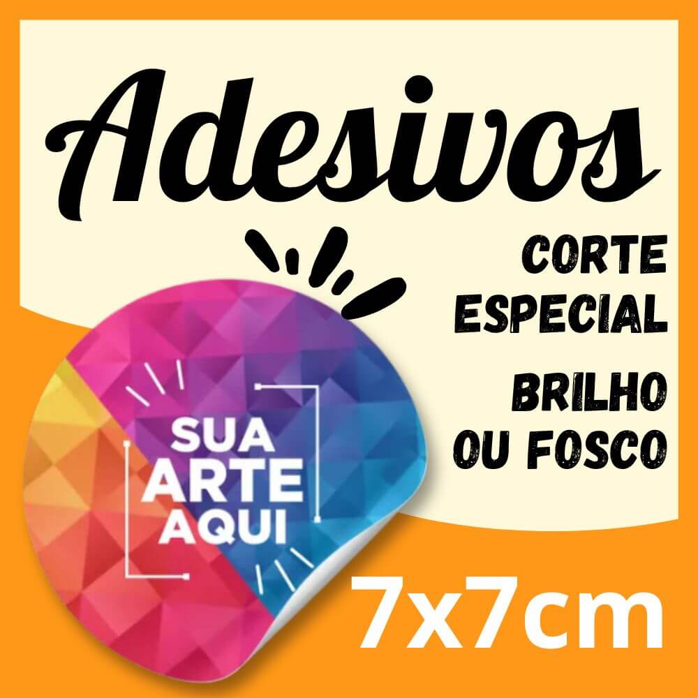 300 Adesivos 7x7cm - Vinil