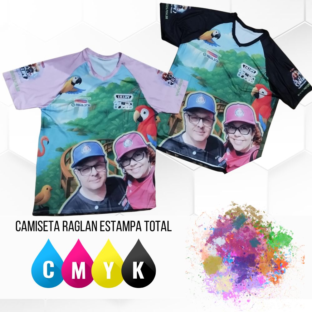 Camiseta Raglan Estampa total