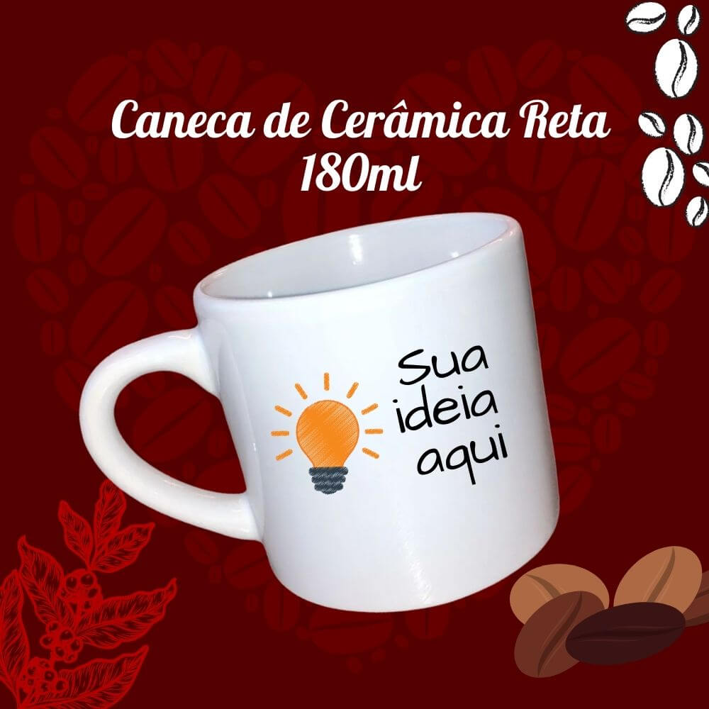 Caneca de Cerâmica Reta 180ml
