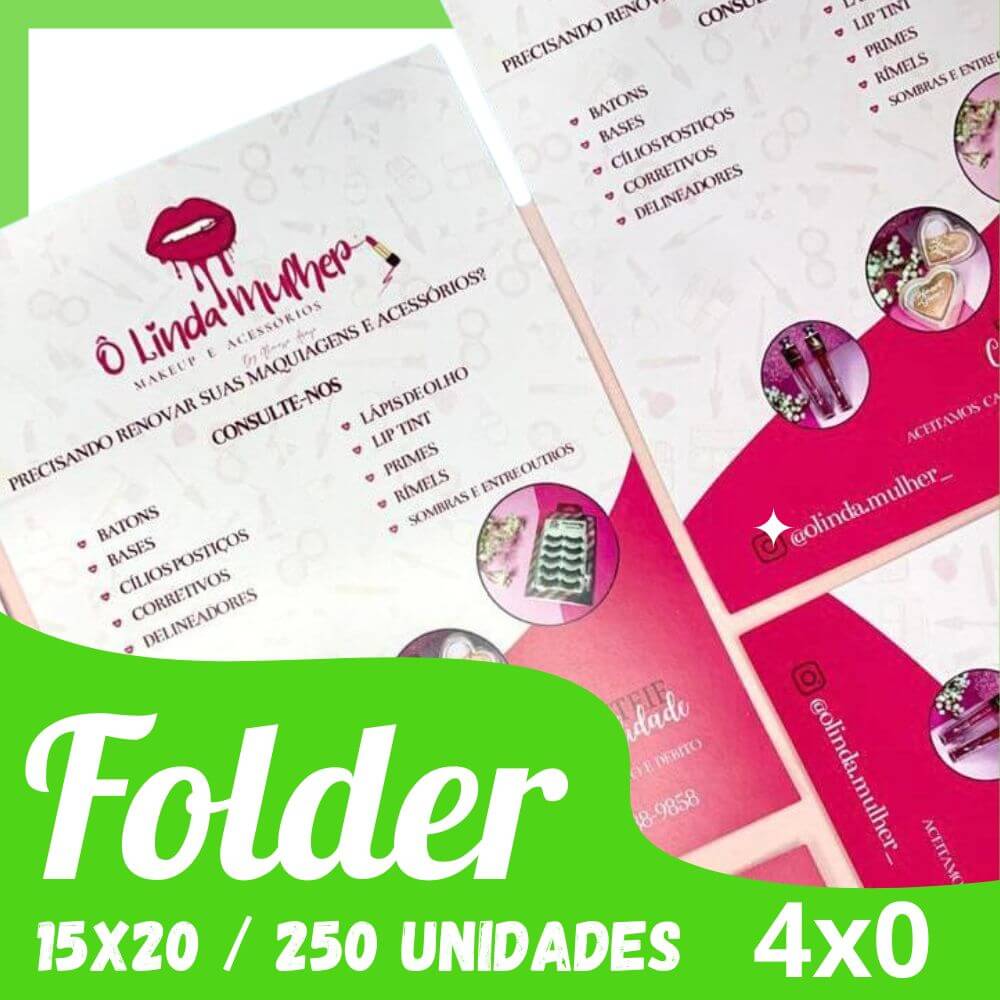 Folder 14x20 OffSet - Frente Colorida e Verso Branco
