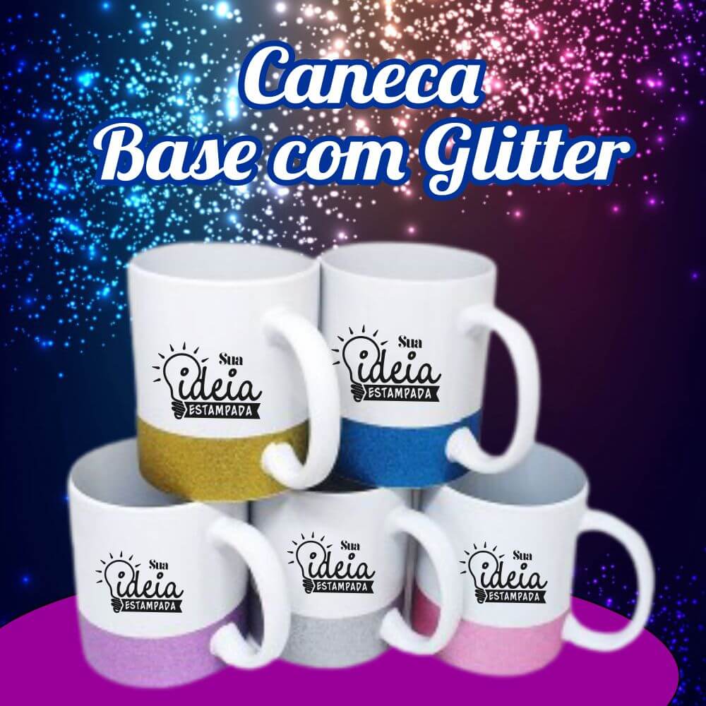 Caneca de Cerâmica Base Glitter