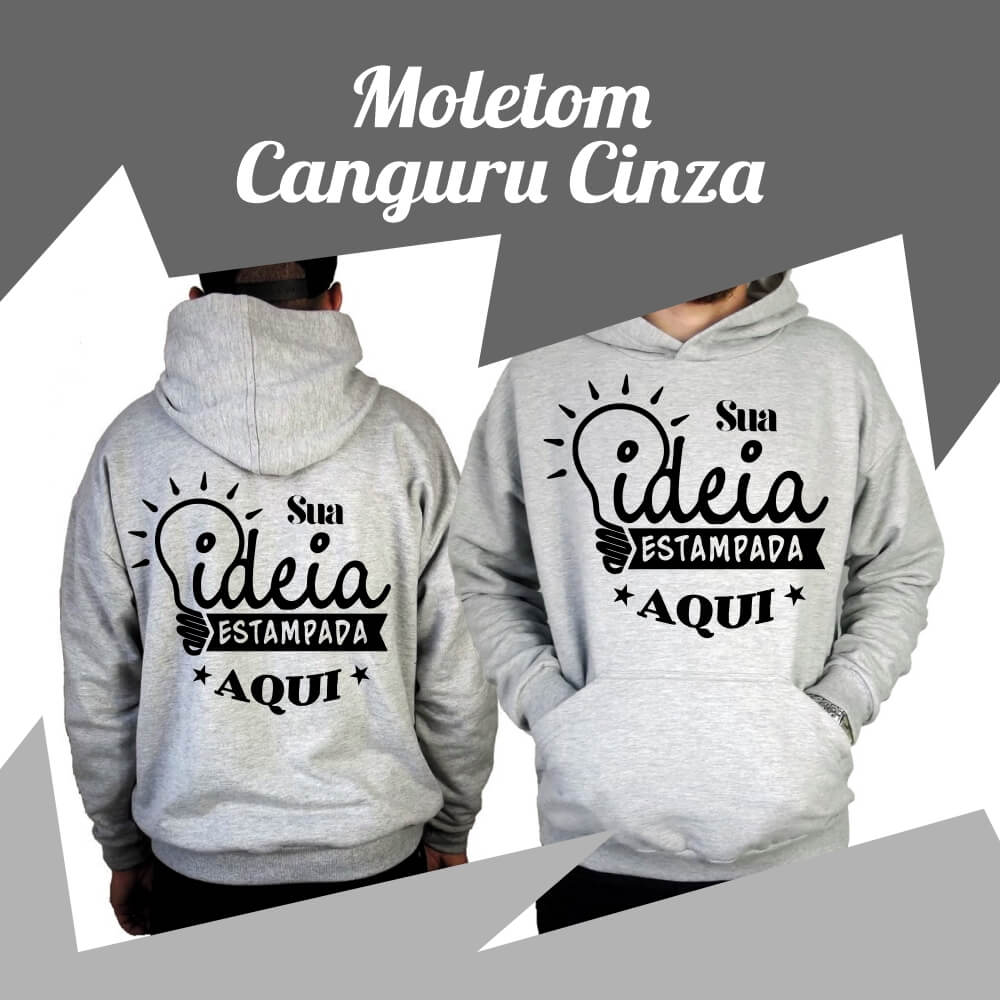 Moletom Canguru Adulto – Cinza Mescla