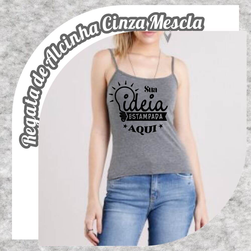 Regata alcinha - cinza mescla