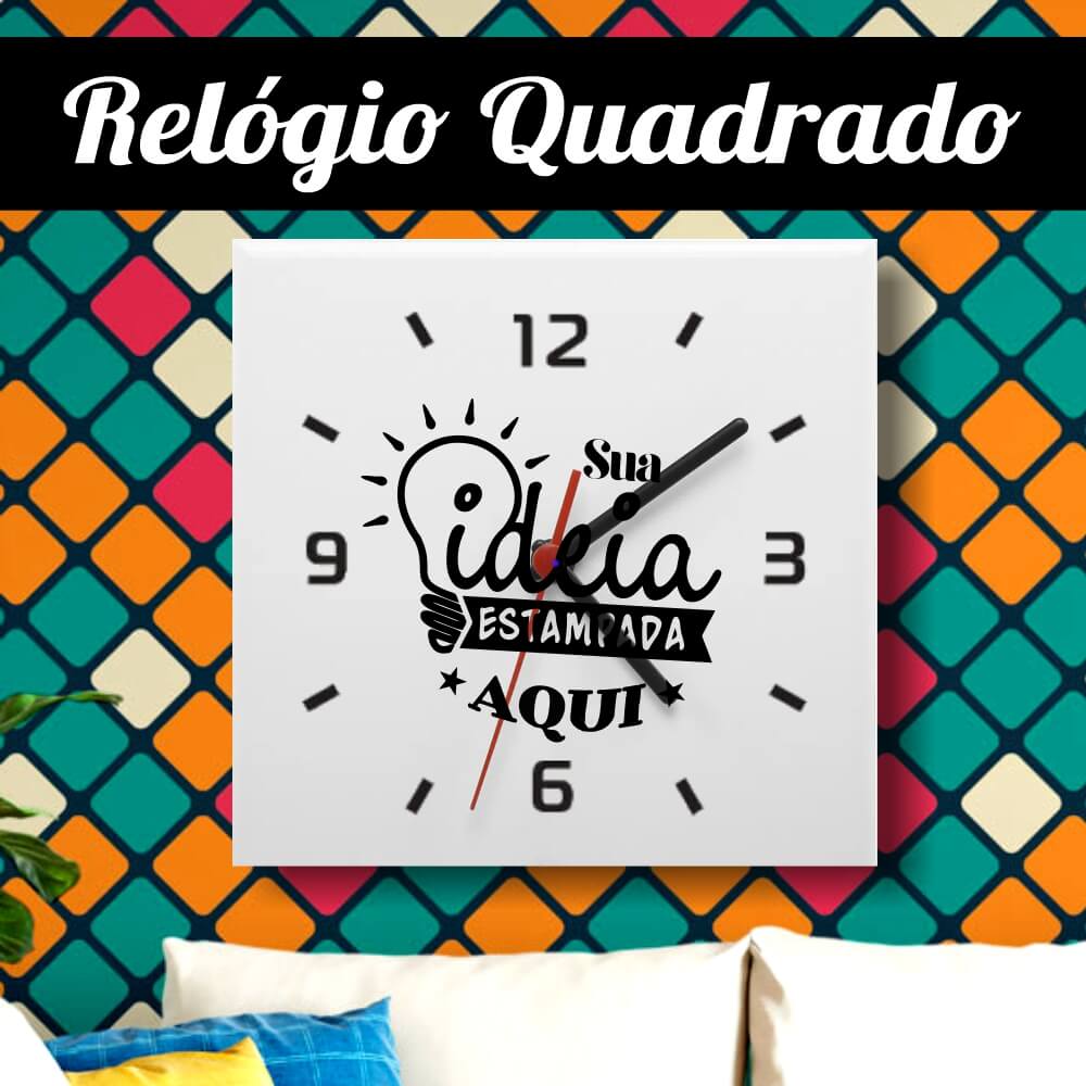 Relógio Azulejo Quadrado 20x20cm