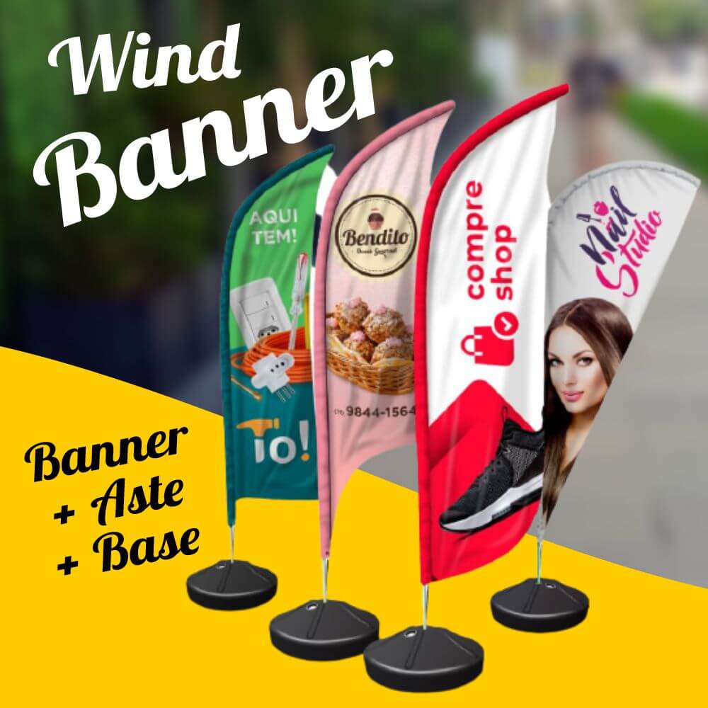 Wind Banner Completo - Banner + Aste + Base