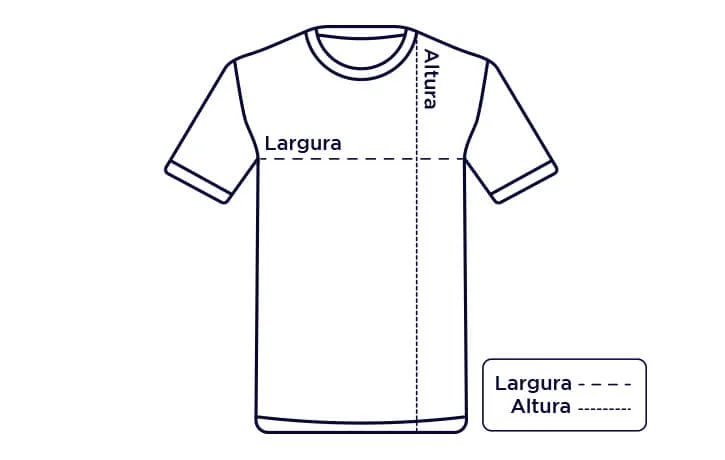 Como medir altura e largura das camisetas