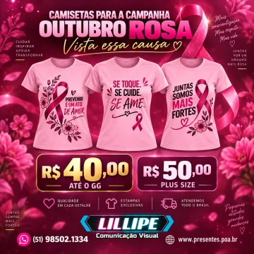 Camiseta / Baby Look Outubro Rosa